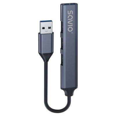 9. SAVIO HUB USB-A - 3 X USB-A 2.0, 1 X USB-A 3.0, GRAY AK-70