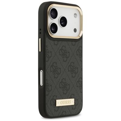 4. Guess 4G Logo Plate MagSafe Case for iPhone 17 Pro - Black
