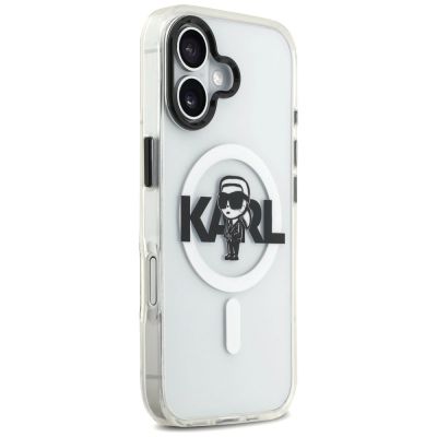 4. Karl Lagerfeld IML Karl Sketch Logo MagSafe Case for iPhone 17 - Transparent