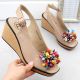 2. Leather wedge sandals with colorful beads Filippo W PAW528 beige