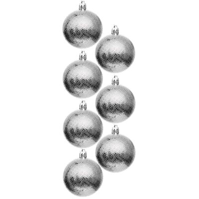 51. DECORATIVE PLASTIC BALL 6CM SET 35 PCS SILVER