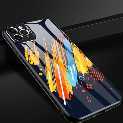 16. Color Glass Case Durable Cover with Tempered Glass Back and camera cover iPhone 11 Pro Max pattern 1