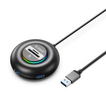 Orico YXR4 RGB USB Hub 4-Port USB-A 3.0 with SD and microSD Reader 1.8m - Black