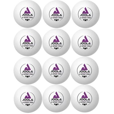 8. JOOLA PRO 3 STAR TABLE TENNIS BALLS 12 PCS WHITE