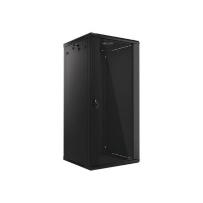 21. Lanberg WF01-6627-10B single-section cabinet (27U; 1300mm / 600mm / 600 mm; wall-mounted; Glass; 19''; black)