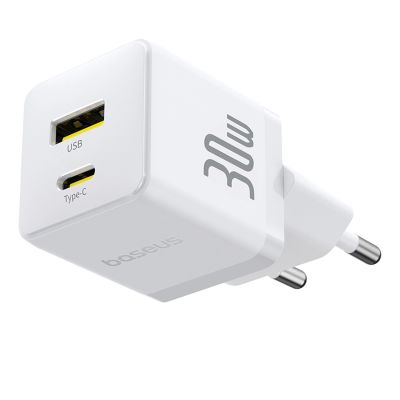 4. Baseus Palm 30W USB-C USB-A Wall Charger - White
