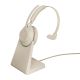 Jabra Evolve2 65 UC Mono Link380a Wireless Over-Ear Headphones, Beige + Stand