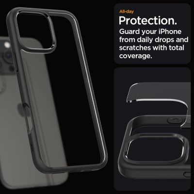14. Spigen Ultra Hybrid iPhone 16 Pro Case - Matte Black