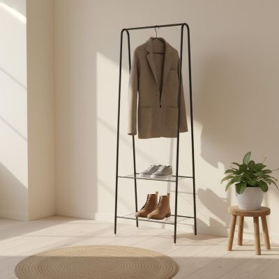 4. WARDROBE DRESSING ROOM HANGER WITH SHELVES 60x34x151 CM