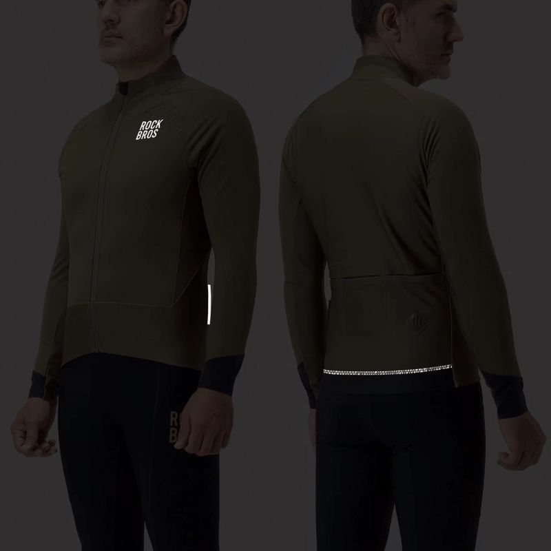 5. Rockbros YDWT014 Winter Fleece Double Layer Cycling Jacket Size XL - Green