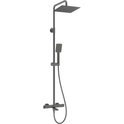 Rain shower with thermostatic bathtub mixer