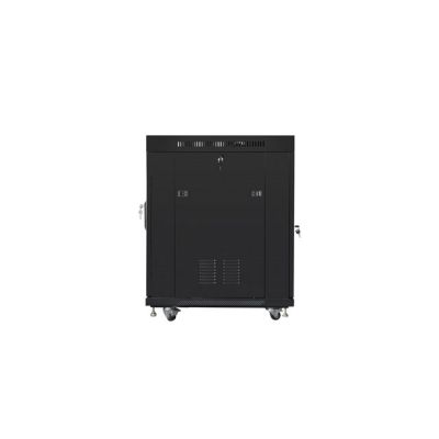 5. LANBERG FLOOR RACK CABINET 19" 15U 600X800 GLASS DOOR LCD BLACK FF01-6815-12BL (FLAT PACK)