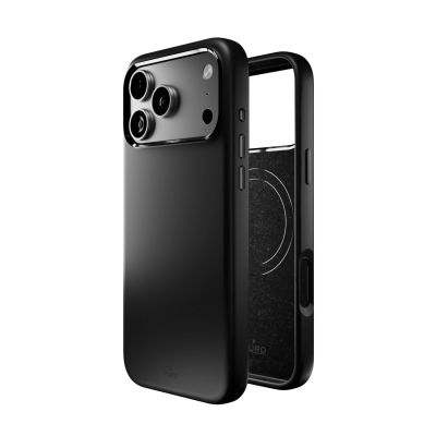 4. Puro Icon Mag Pro Liquid Silicone Case for iPhone 17 Pro, MagSafe Compatible, with Camera Protection and Aluminum Buttons - Black