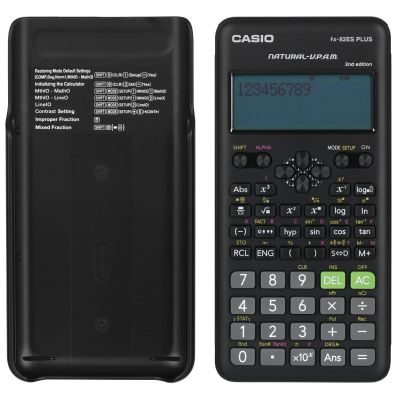 3. CASIO FX-82ESPLUS-2 SCIENTIFIC CALCULATOR, 252 FUNCTIONS, 77X162MM, BLACK BOX
