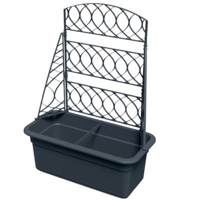 BLOMA ANTHRACITE FLOWERPOT WITH PERGOLA