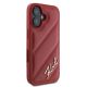 4. Karl Lagerfeld Diagonal Quilted Script iPhone 16 Case - Red