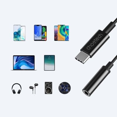 15. Choetech AUX003 USB-C / DC 3.5mm audio adapter - black