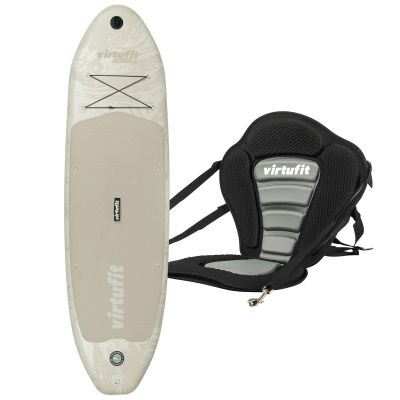 2. VIRTUFIT SUP BOARD CRUISER 305 - SAND BEIGE - WITH KAYAK SEAT, ACCESSORIES AND STRETCHER BAG
