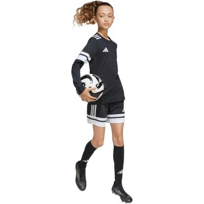 9. adidas Squadra 25 Long Sleeve Jersey for Kids Black and White JJ0047