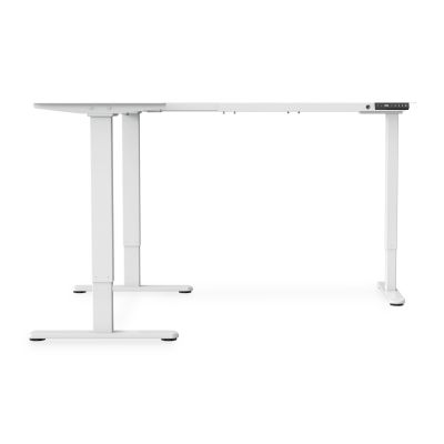 18. Desk frame with electric height adjustment for tabletops up to 200 cm, L-shaped, white