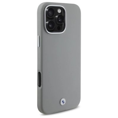 4. BMW Sign Full Wrapped Metal MagSafe Case for iPhone 16 Pro Max - Gray