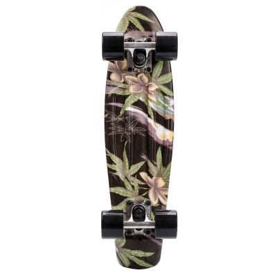 5. Meteor Flowers Black 22606 Skateboard