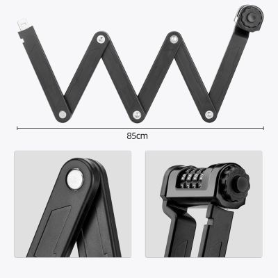 3. Rockbros LFCXR0085 Folding Bike Lock with Combination - Black
