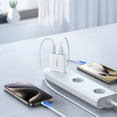 9. Joyroom JR-TCF14 20W USB-A USB-C Super Slim Wall Charger - White