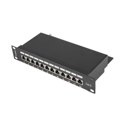 Patch panel Lanberg PPF6-9012-B (1U; 10"; cat. 6; FTP; 12xRJ-45)