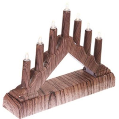 ADVENT CANDLE HOLDER 15.5x3.2x13.5CM 7 LED BATTERY-POWERED MAPLE
