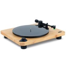 The House Of Marley EM-JT010-SB Turntable with Rotating Platter, Belt Drive, Black, Wood