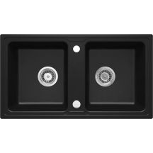 Two-bowl granite sink