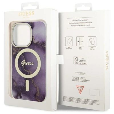 8. Guess GUHMP14LHTMRSU iPhone 14 Pro 6.1" purple/purple hardcase Golden Marble MagSafe