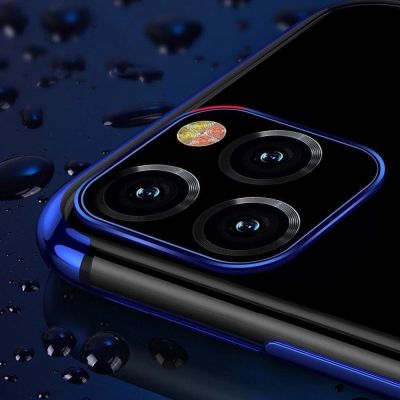 3. Clear Color case Gel TPU cover with a metallic frame for Xiaomi Redmi Note 11S / Note 11 blue