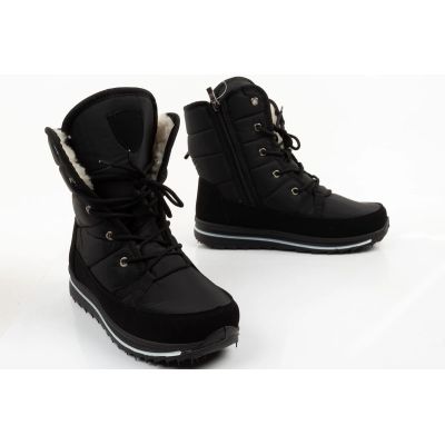 6. Progress Women’s Winter Boots, Black Insulated Snow Boots with Sheepskin Lining