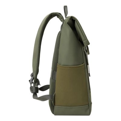 5. Rivacase Eden Backpack Travel Backpack Olive Waxed Leather (Pull Up), Polyester, Recycled Polyethylene Terephthalate (rPET)