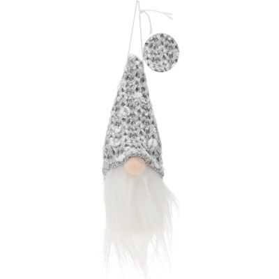 7. DECORATIVE PENDANT SANTA CLAUS 11CM SEQUINS GRAY