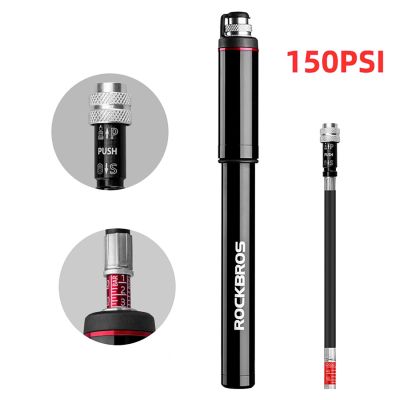 2. Rockbros SMART-B 150 PSI Mini Bicycle Pump for Presta and Schrader Valves - Black