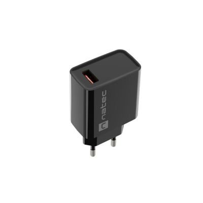 NATEC RIBERA USB-A 18W BLACK CHARGER NUC-2058
