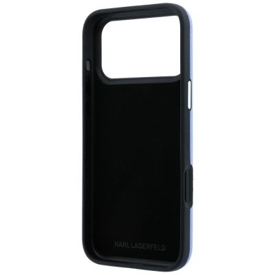 7. Karl Lagerfeld Smooth Big Resin Signature Logo Case for iPhone 18 Pro Max / 17 Pro Max - Blue