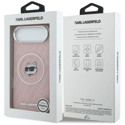 8. Karl Lagerfeld IML Choupette Head Logo MagSafe Case for iPhone 17 Air - Pink