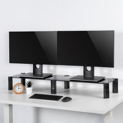 6. Maclean dual monitor stand, max. 20kg, tempered glass, (1029x285x127mm), MC-936
