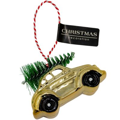 18. HANGING DECORATION BAUBLE CAR GOLDEN
