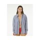 RIP CURL Women's Beach Days Pinstripe Shirt Blue