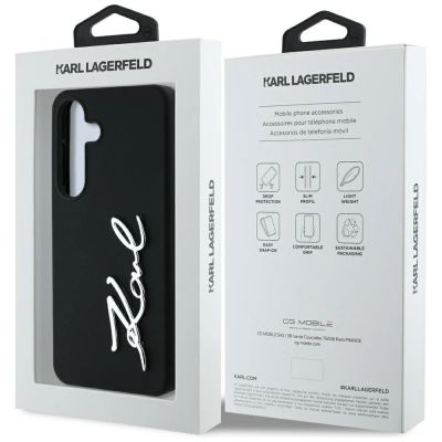 8. Case Karl Lagerfeld Silicone Metal Signature Logo Samsung Galaxy S25 black