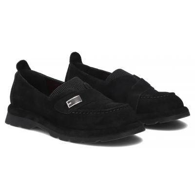 4. Women's leather moccasins with elastic band, black Filippo DP7947