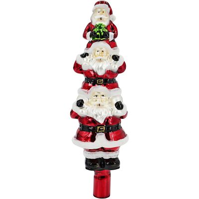 2. Glass Christmas Tree Topper “Santa Clauses” 28.5 cm