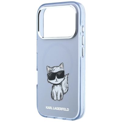6. Karl Lagerfeld IML Choupette Body Sketch Print MagSafe Case for iPhone 17 Pro / 18 Pro - Light Blue
