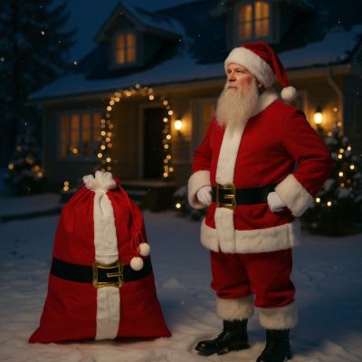 12. CHRISTMAS GIFT BAG 70x50CM MICA - BELT