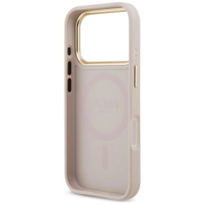 7. Guess Grained Strass Logo MagSafe case for iPhone 17 Pro - pink